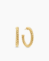 Sculpted Cable Hoop Earrings in 18K Yellow Gold, 40mm